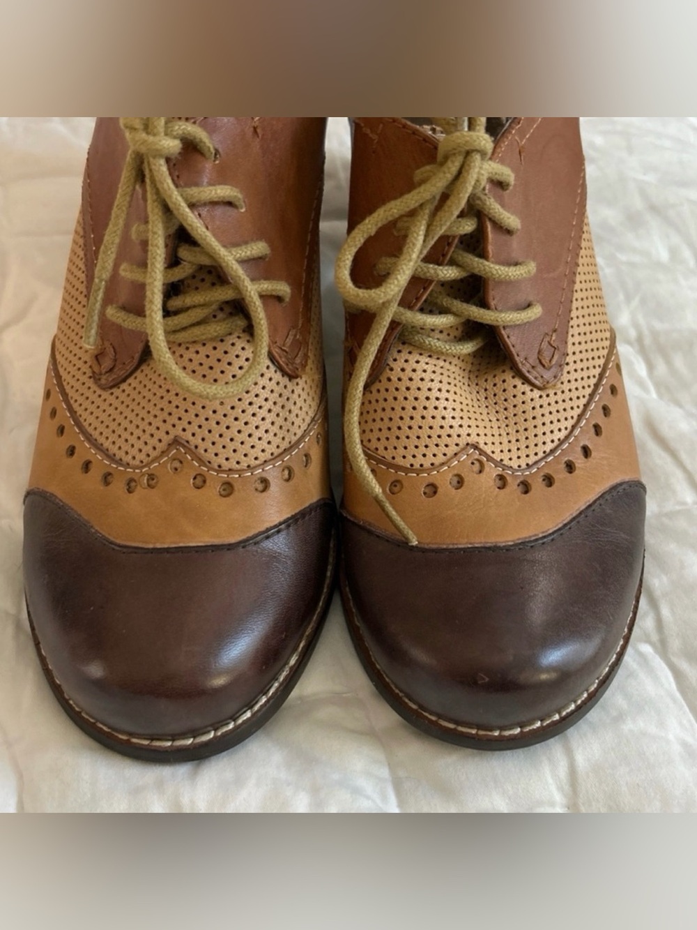 Spring Step L'ARTISTE BARDOT SHOES Brown Cream Color - Sz 7- $150 retail - Picture 4 of 8